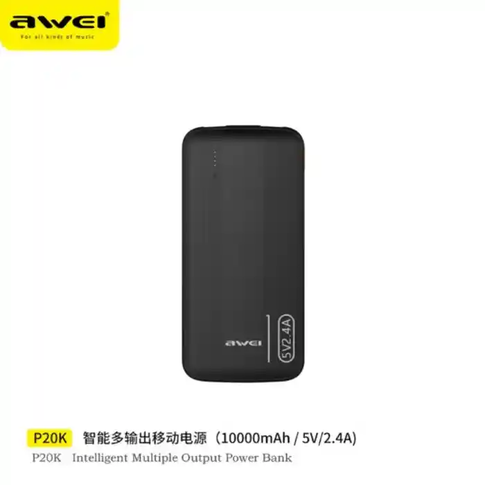 Awei P20K 10000mAh 2.4A Slim Dual Output Power bank